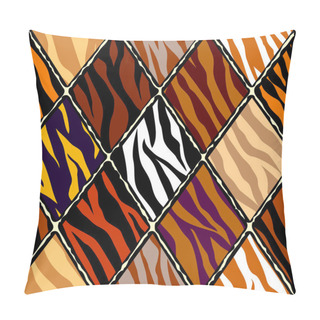 Personality  Abstract Brown Animal Exotic Pattern In Patchwork Style. Pillow Covers