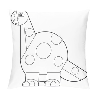 Personality  The Cartoon Dinosaur Coloring Page For The Children Pillow Covers