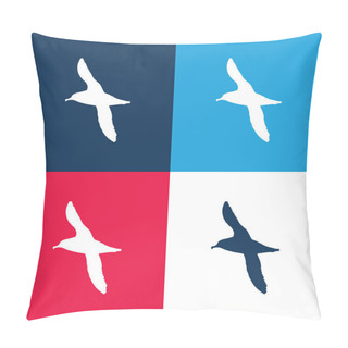Personality  Albatross Bird Shape Blue And Red Four Color Minimal Icon Set Pillow Covers