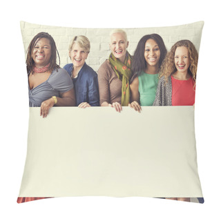 Personality  Diversity Women Holds Placard  Pillow Covers