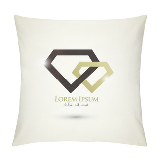 Personality  Diamond Luxury Concept Abstract Logo Template Pillow Covers
