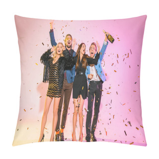 Personality  Friends On Party With Confetti Pillow Covers
