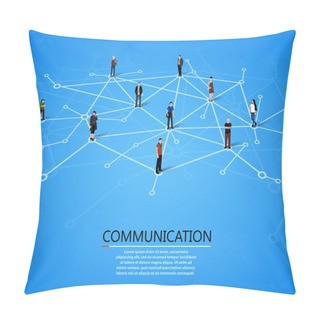 Personality  Connecting People. Social Network Concept. Pillow Covers