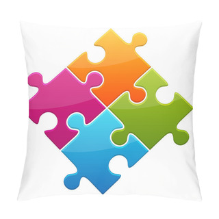 Personality  Colorful Shiny Puzzle Vector Illustration Pillow Covers