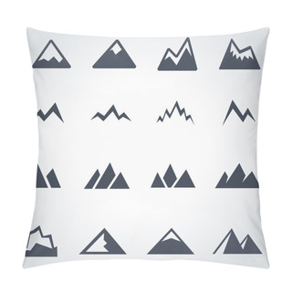 Personality  Vector Black Mountains Icon Set Pillow Covers