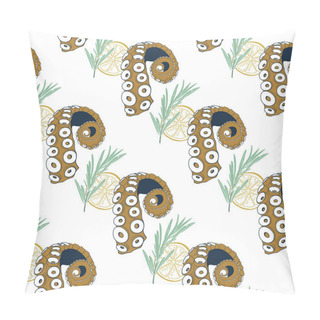 Personality  Octopus Tentacle Seamless Pattern. Pillow Covers
