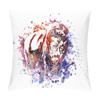 Personality  Color Illustration Bison Pillow Covers