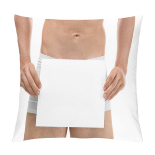 Personality  Man In Boxers Holding Sheet Of Paper  Pillow Covers