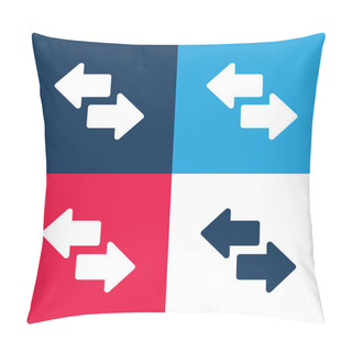 Personality  Arrows Blue And Red Four Color Minimal Icon Set Pillow Covers