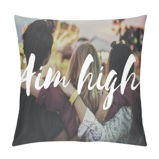 Personality  Best Friends In Amusement Park Pillow Covers