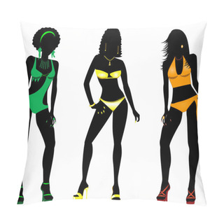 Personality  Swimsuit Silhouettes 2 Pillow Covers