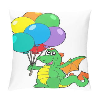 Personality  Cute Dragon With Balloons Pillow Covers