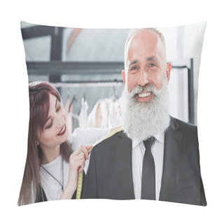 Personality  Tailor Fitting Smiling Elderly Man Pillow Covers