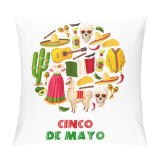 Personality  Mexican Holiday Card Of Cinco De Mayo Fiesta Party Pillow Covers