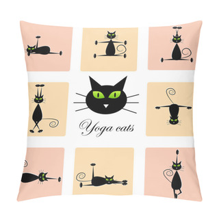 Personality  Black Cats Doing Yoga Pillow Covers