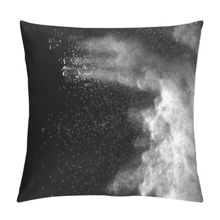 Personality  Explosion Of White Dust On Black Background. Pillow Covers