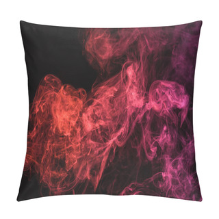 Personality  Red Spiritual Smoky Swirl On Black Background Pillow Covers