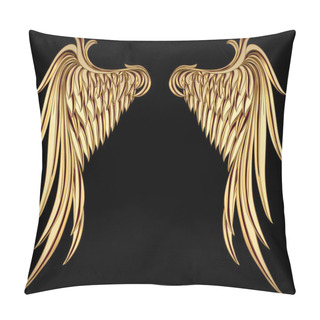 Personality  Vintage Golden Wings Pillow Covers