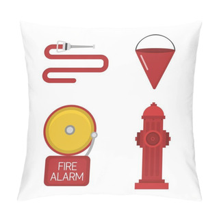 Personality  Vector Set Firefighter Fire Safety Icons Pillow Covers