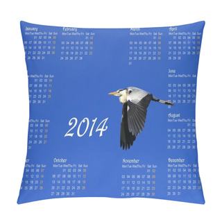 Personality  2014 English Calendar With Heron In Flight Pillow Covers