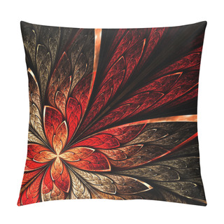 Personality  Beautiful Fractal Flower In Yellow And Red. Pillow Covers