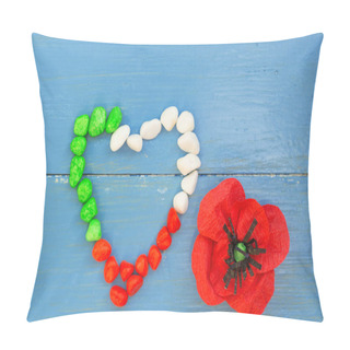 Personality  April 25 Liberation Day Text In Italian Card. Flower Poppy And Italy Flag. Selective Focus Image  Pillow Covers