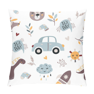 Personality  Bohemian Seamless Pattern With Cute Baby Elements. Pillow Covers