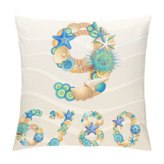 Personality  Numbers, Vector Sea Life Pillow Covers