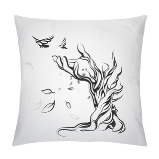 Personality Tree In  Form Of A Hand Pillow Covers