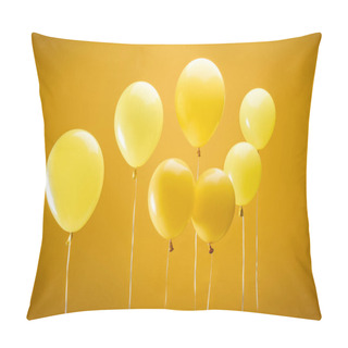 Personality  Festive Bright Minimalistic Balloons On Yellow Background Pillow Covers