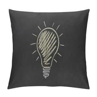 Personality  Electric Bulb Drawn On Black Chalkboard Pillow Covers