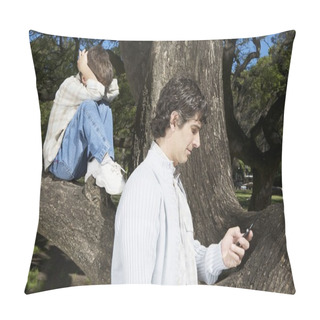 Personality  Little Boy Sitting On The Tree Pillow Covers