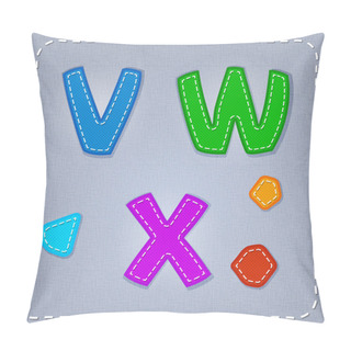 Personality  Vector Stitches Font. V, W, X Pillow Covers