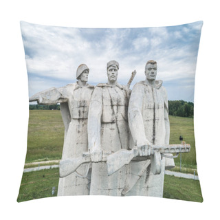 Personality  Monument To The Heroes Of Panfilov. Volokolamsk, Russia. Aerial Pillow Covers