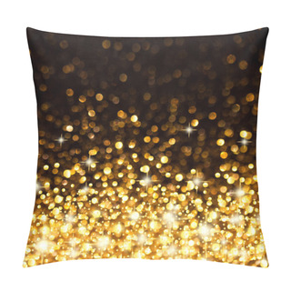 Personality  Golden Christmas Lights Background Pillow Covers