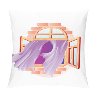 Personality  Window With Curtains Pillow Covers