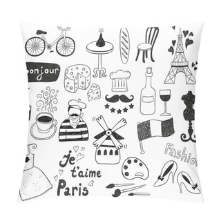 Personality  Black Paris Doodles Pillow Covers