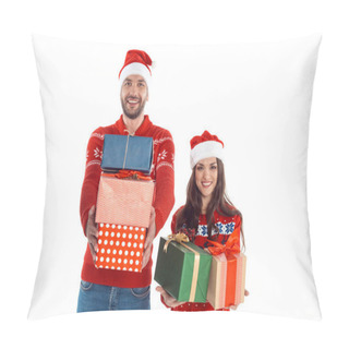 Personality  Couple With Christmas Gifts Pillow Covers