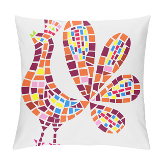 Personality  Rooster Mosaic Pillow Covers