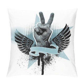 Personality  Peace Hand Sign Pillow Covers