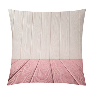 Personality  Pink Striped Tabletop And White Wooden Wall Pillow Covers