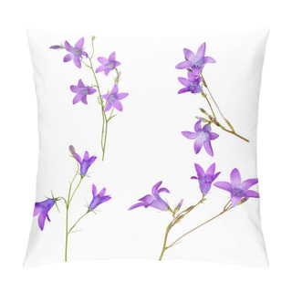 Personality  Set Of Spreading Bellflowers On White Pillow Covers