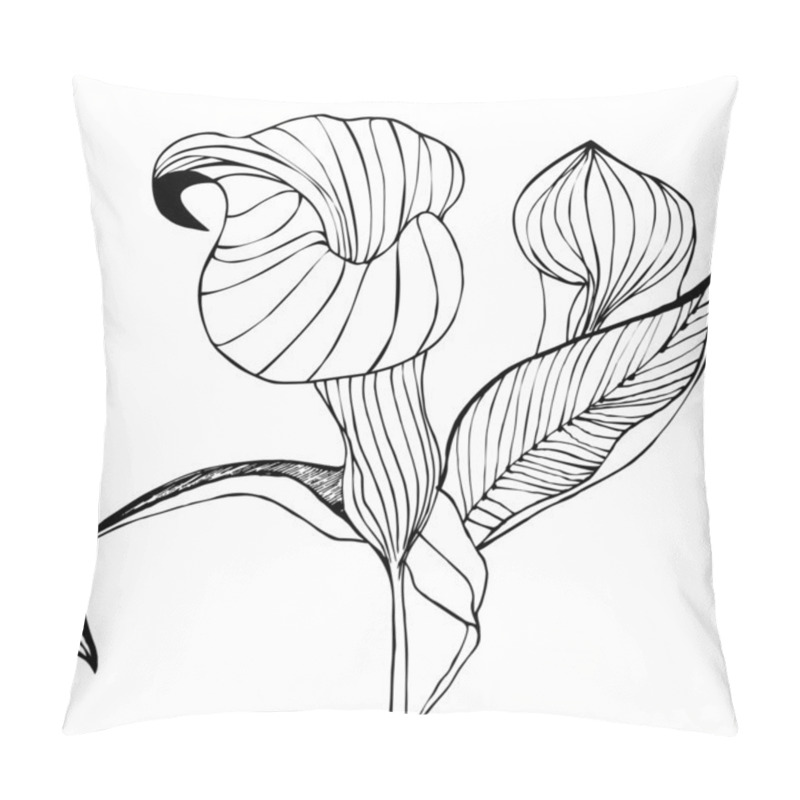 Personality  Calla Flower Isolated On White Background - Vector Illustration Pillow Covers