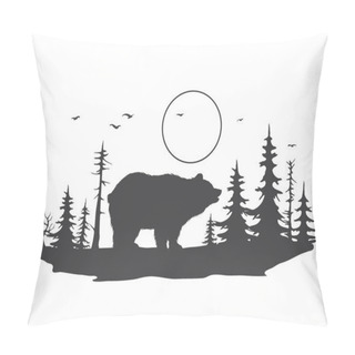 Personality  Bear In Forest Pillow Covers