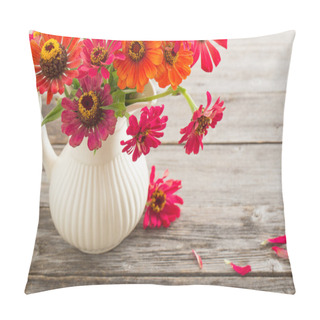 Personality  Bouquet Of Zinnia Flowers Pillow Covers