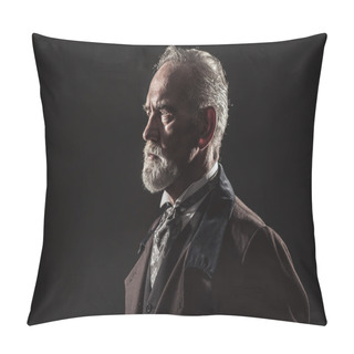 Personality  Vintage Characteristic Senior Man With Gray Hair And Beard. Stud Pillow Covers