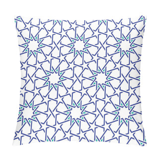 Personality  Classical Islamic Seamless Pattern, Moroccan Style Geometric Tiles, Hexagonal Grid Lines, Intricate Repeat Background For Web And Print Pillow Covers