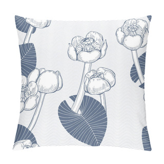 Personality  Seamless Pattern With Water Lilies Pillow Covers