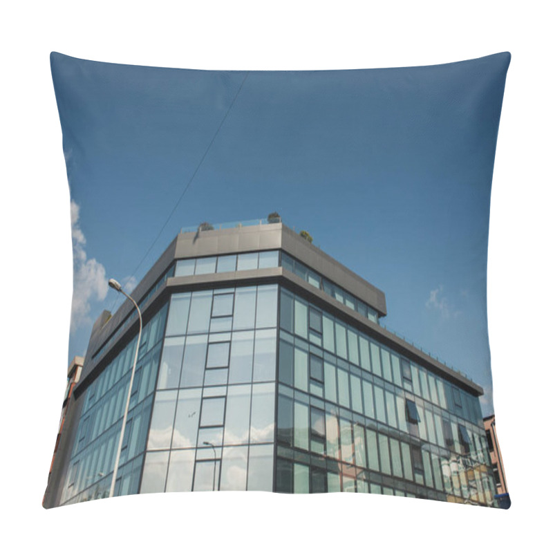 Personality  Facade Of Modern Building With Sky At Background On Street In Istanbul, Turkey  Pillow Covers