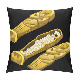 Personality  Closed Sarcophagus And Open One With The Mummy Pillow Covers